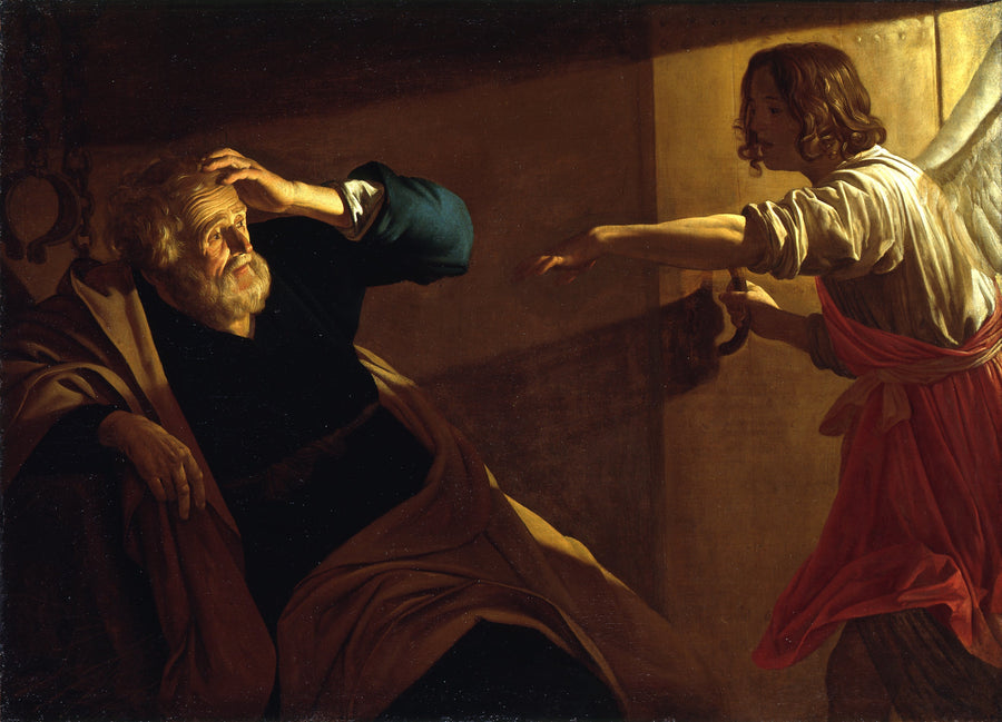 Uwolnienie świętego Piotra z więzienia przez anioła - Gerrit van Honthorst