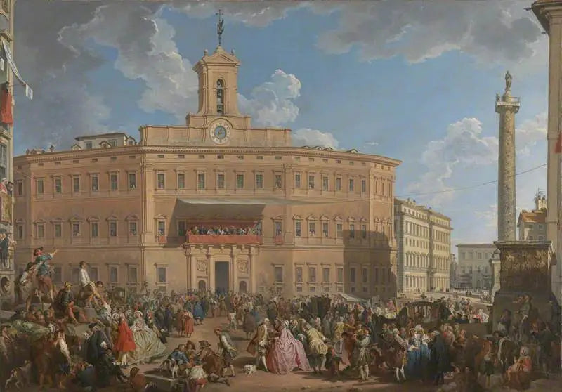Loteria na Piazza di Montecitorio - Giovanni Paolo Panini