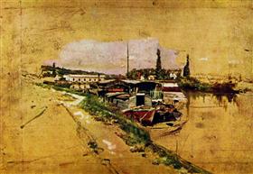 Maszyna Marly (Sekwana w Bougival) - Giovanni Boldini