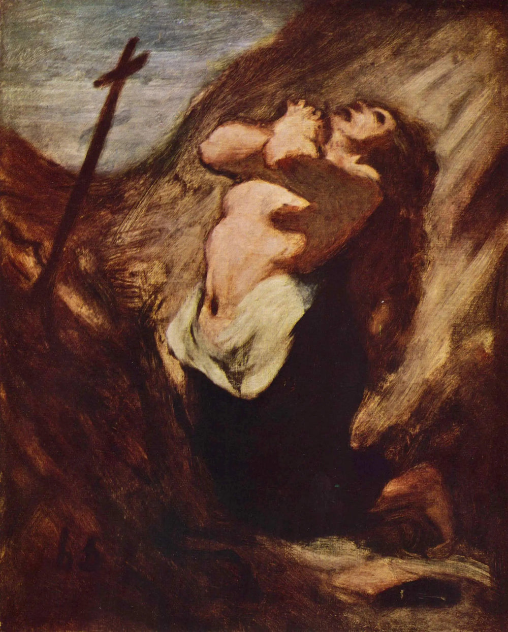 La Madeleine en prière - Honoré Daumier image 1 copie peinte à la main à l’huile