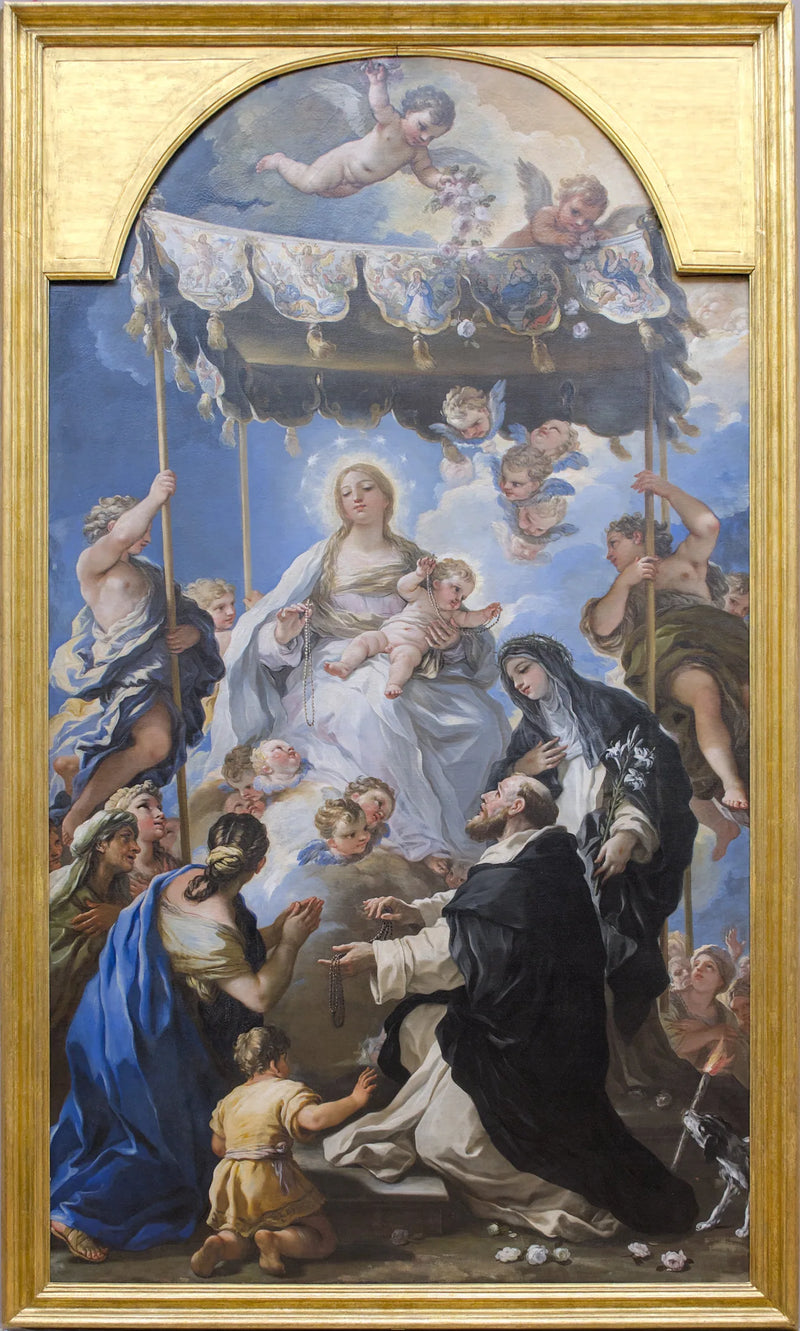 Madonna z baldachimem - Luca Giordano