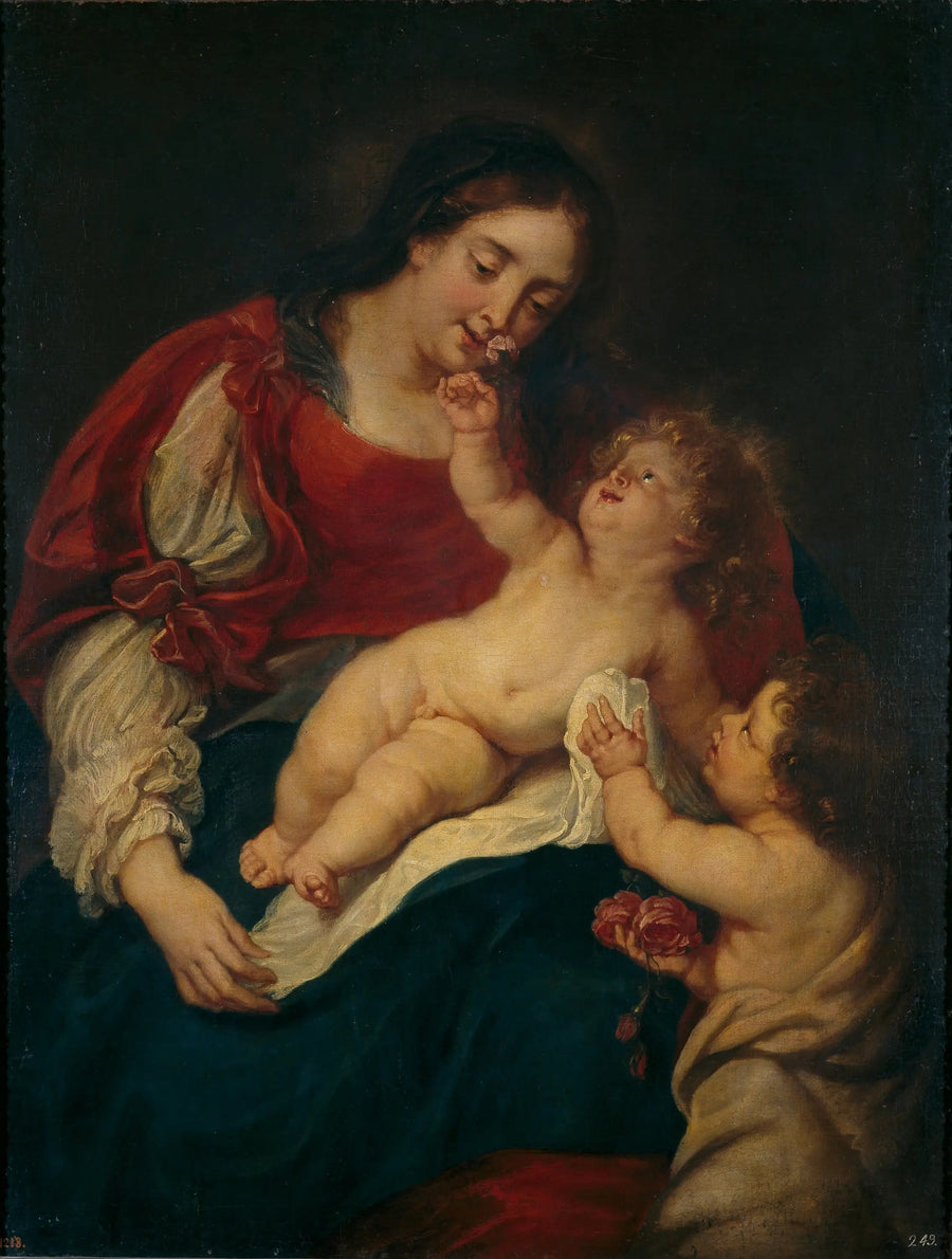 Madonna z różami - Antoine van Dyck