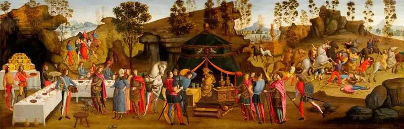 Wielkoduszność Aleksandra Wielkiego (scena z historii Aleksandra Wielkiego) - Domenico Ghirlandaio