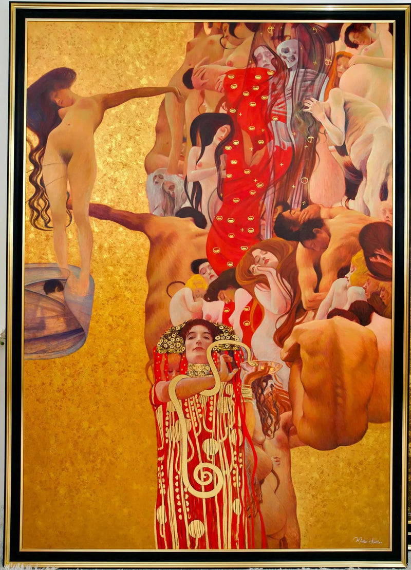Medycyna – Praca na nowo wyobrażona przez Gustava Klimta przez Mistrza Apollona | 180x270cm