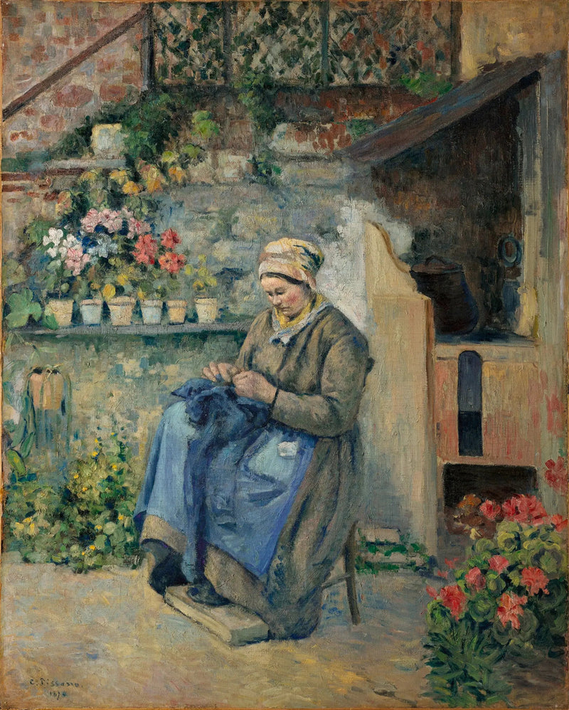 Matka Jolly naprawiająca - Camille Pissarro