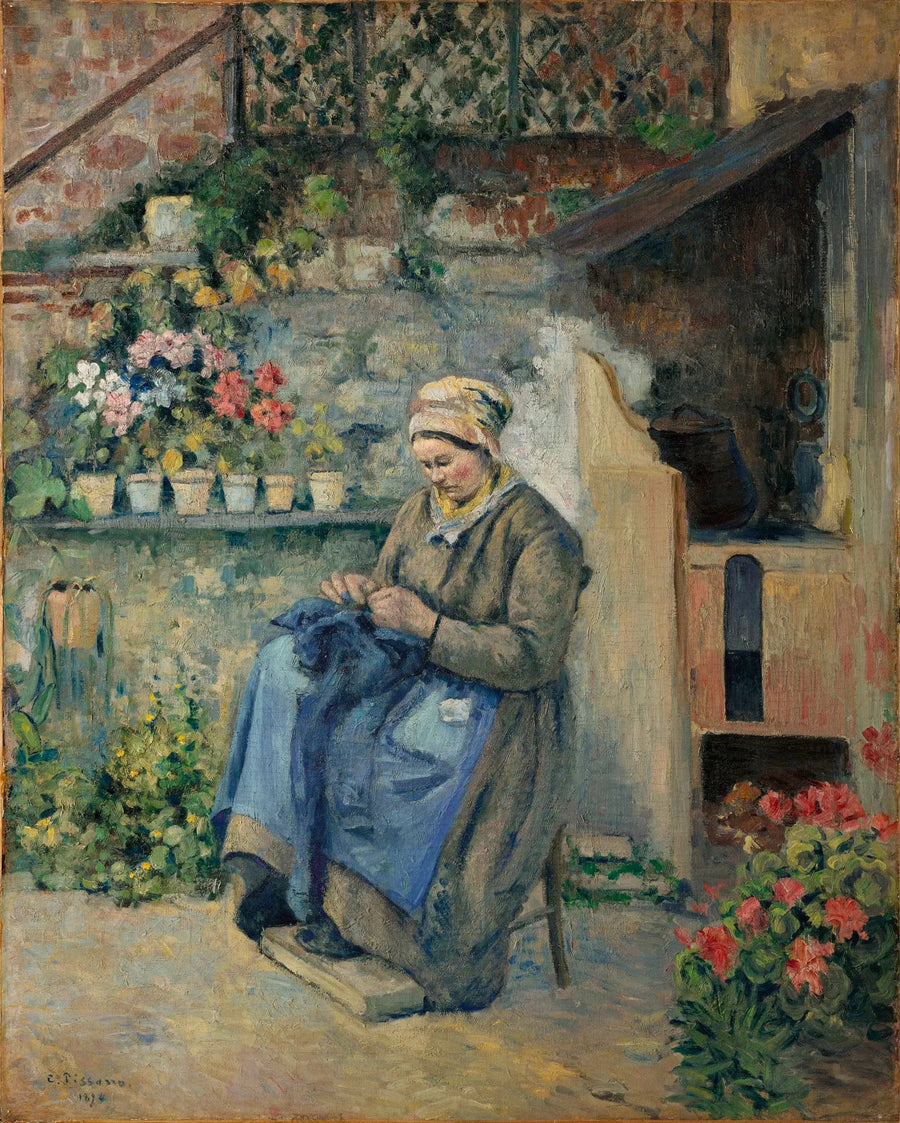 Matka Jolly naprawiająca - Camille Pissarro