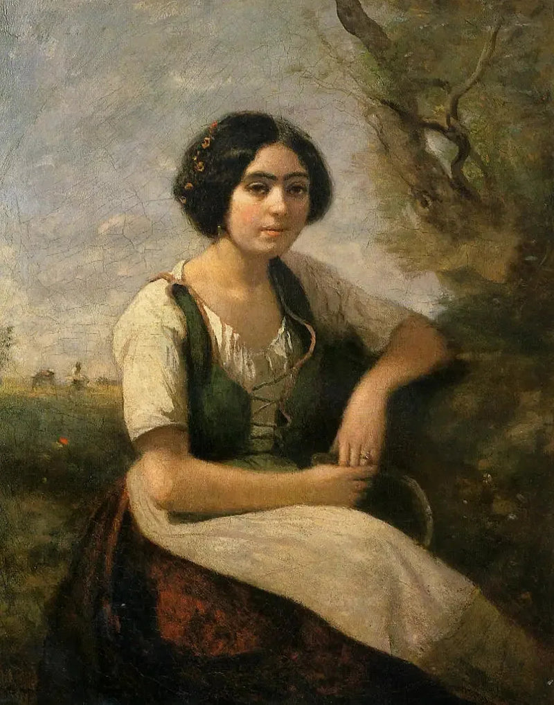 Żniwiarka z sierpem - Jean-Baptiste Camille Corot
