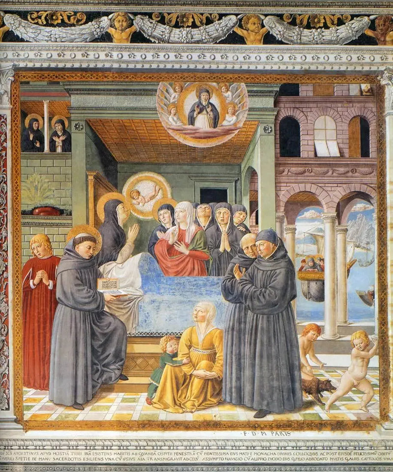 Śmierć świętej Moniki (scena 13, ściana południowa) - Benozzo Gozzoli