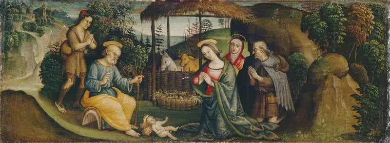 Narodzenie z świętą Brygidą - Pietro Perugino