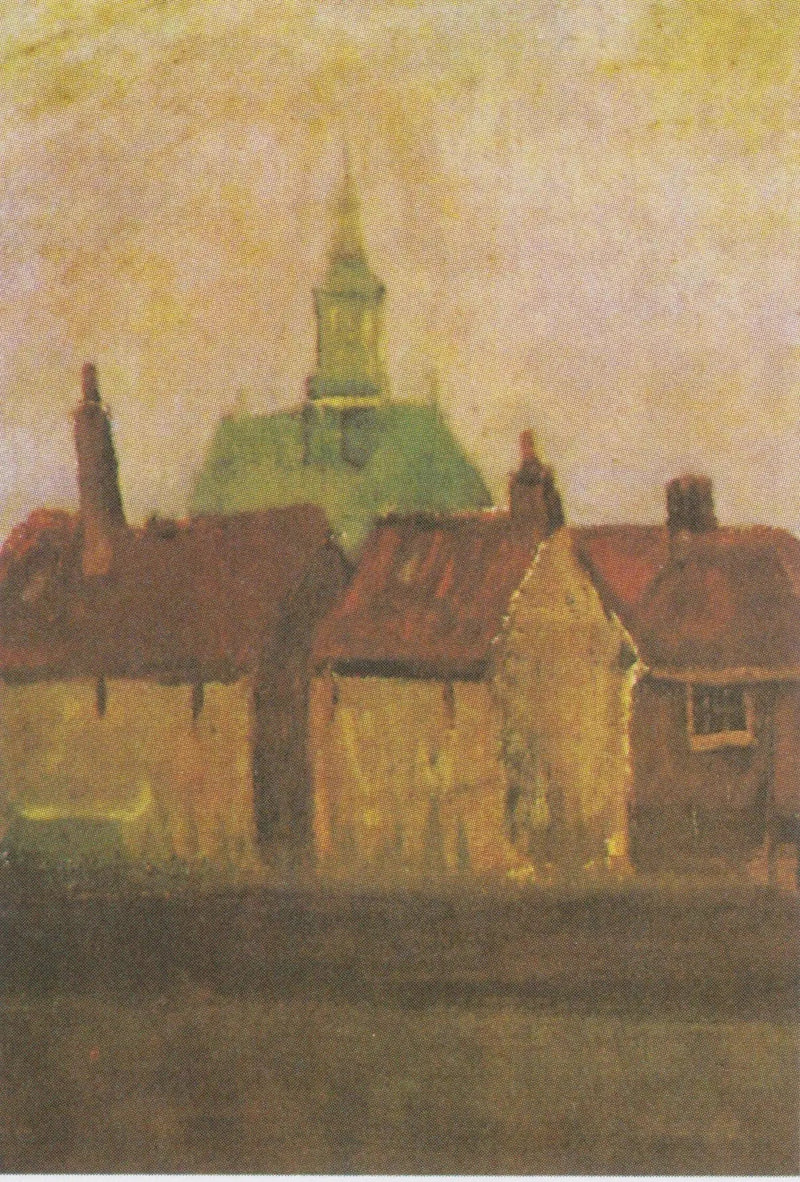 Nowy kościół i stare domy w Hadze - Vincent van Gogh
