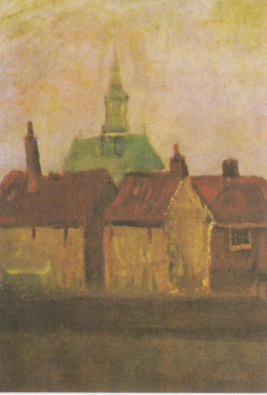 Nowy kościół i stare domy w Hadze - Vincent van Gogh