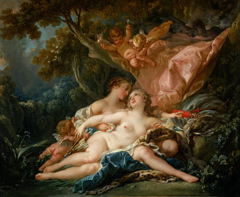 Nimfa Kalisto, uwiedziona przez Jowisza pod postacią Diany - François Boucher
