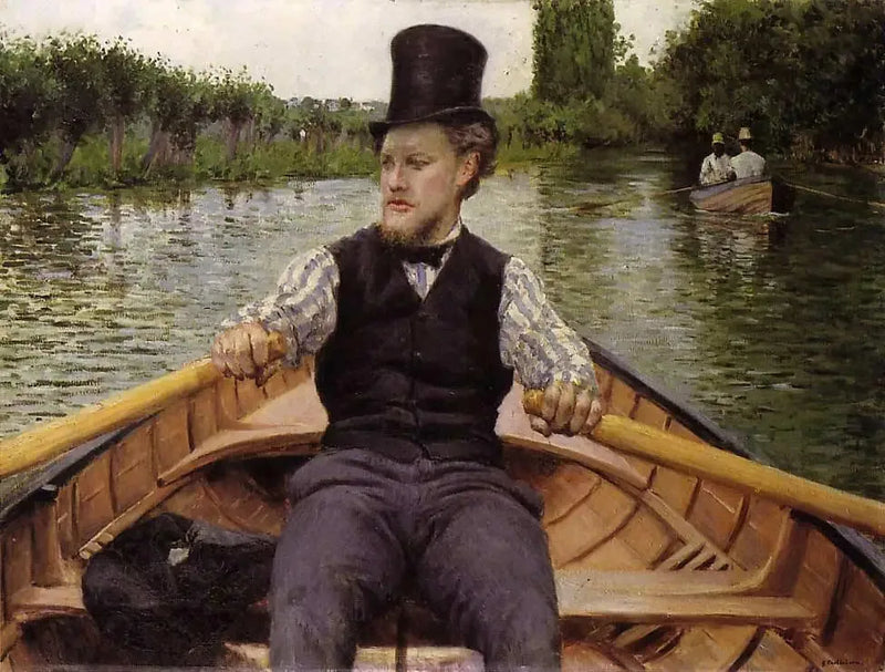 Gra w łódź - Gustave Caillebotte