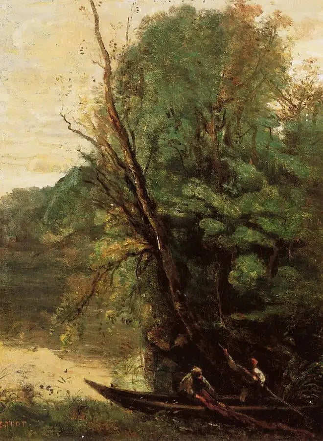 Połów na sznurkową sieć - Jean-Baptiste Camille Corot