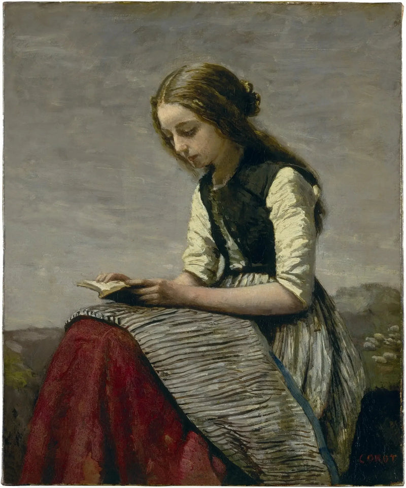 Mała czytelniczka - Jean-Baptiste Camille Corot