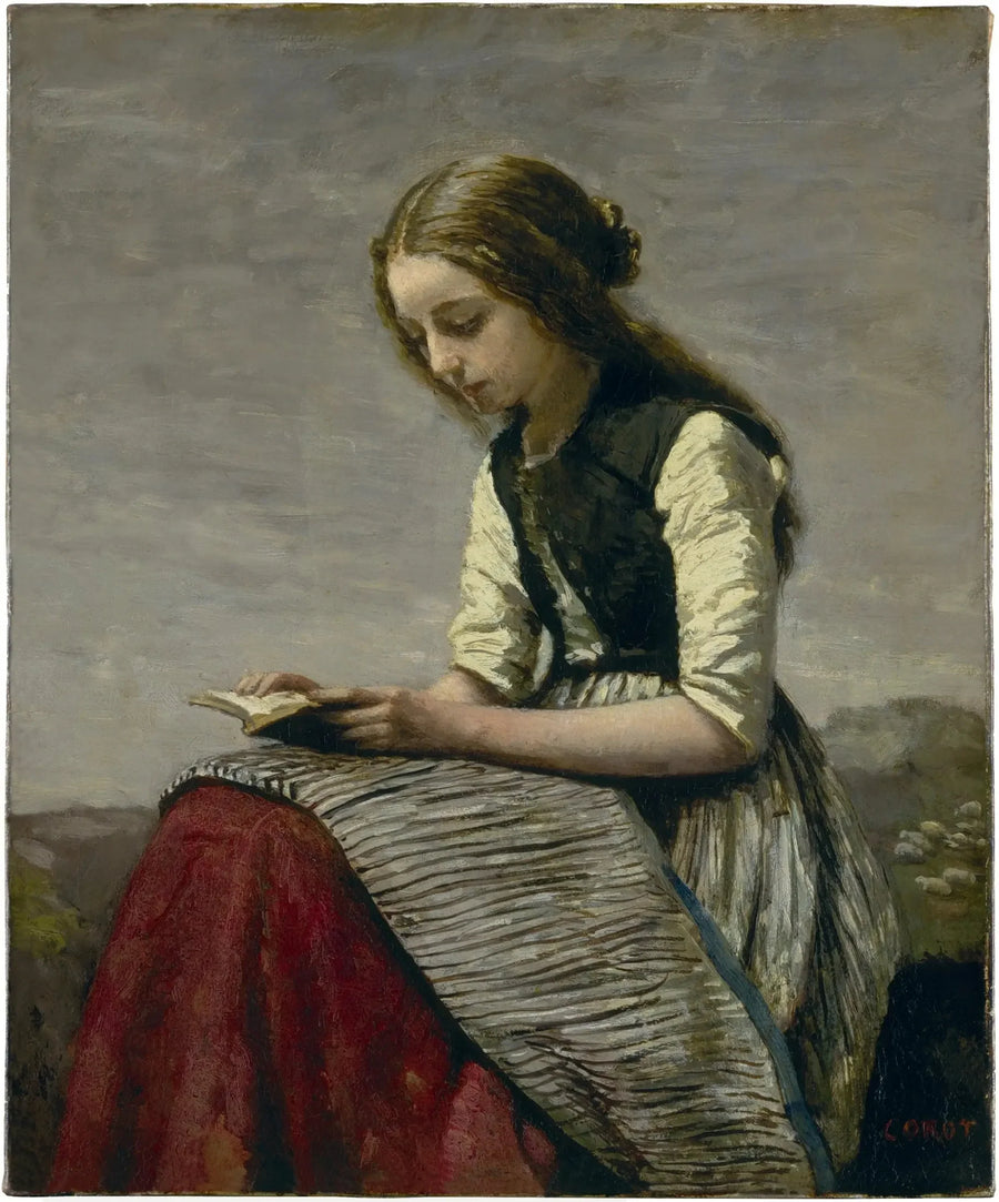 Mała czytelniczka - Jean-Baptiste Camille Corot