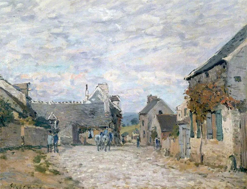 Mały plac, ulica wioski - Alfred Sisley