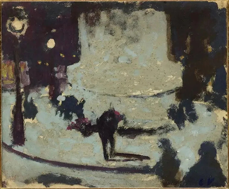 La Place Clichy, podstawa statuy - Édouard Vuillard