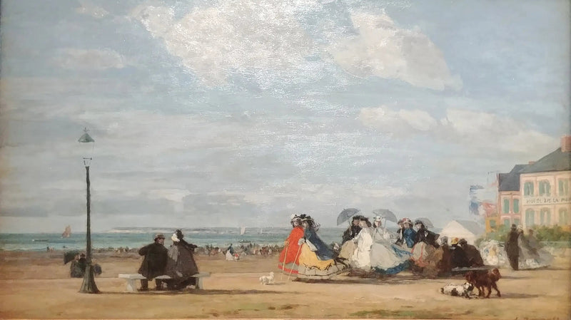 Plaża w Trouville - Cesarzowa Eugenia i jej świta - Eugène Boudin