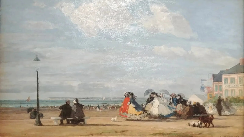 Plaża w Trouville - Cesarzowa Eugenia i jej świta - Eugène Boudin