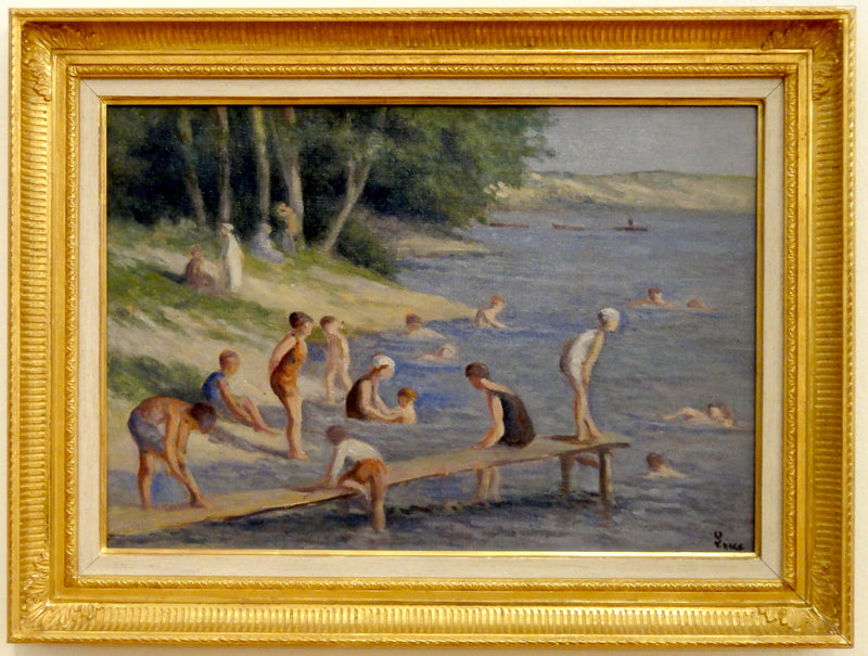 Plaża w Méricourt, kąpiel - Maximilien Luce