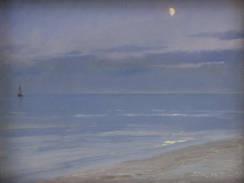 Plaża w Skagen przy świetle księżyca - Peder Severin Krøyer