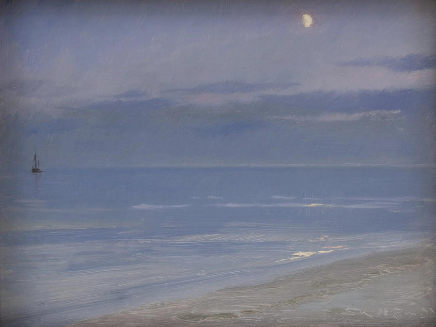 Plaża w Skagen przy świetle księżyca - Peder Severin Krøyer