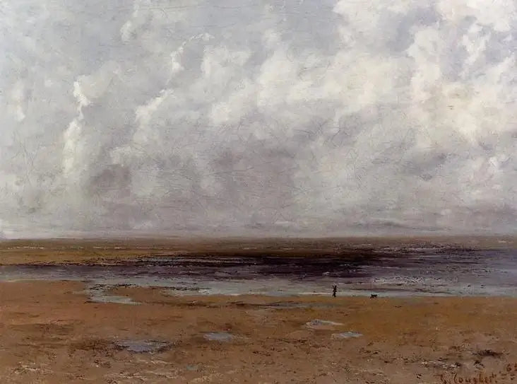 Plaża Trouville przy niskim przypływie - Gustave Courbet