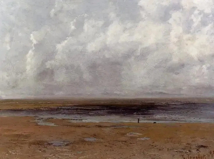 Plaża Trouville przy niskim przypływie - Gustave Courbet