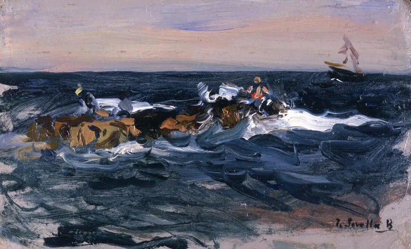 Plaża, Walencja (Woły ciągnące łódź) - Joaquín Sorolla