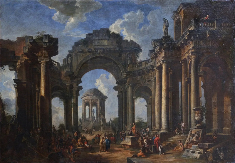 Kazanie apostoła w ruinach architektury doryckiej - Giovanni Paolo Panini