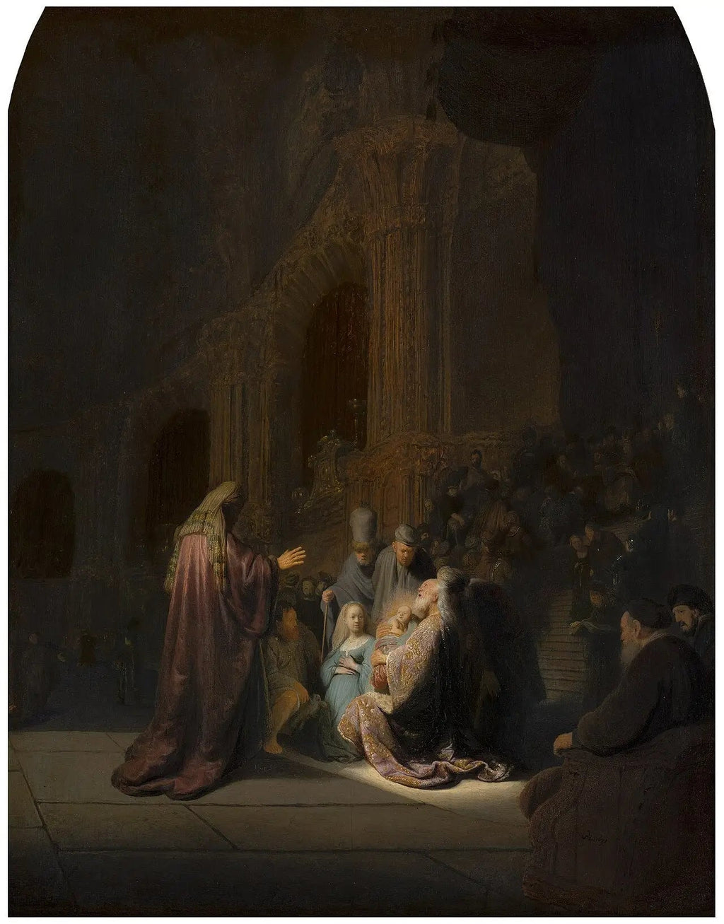 La Prière de Siméon - Rembrandt image 1 reproduction artisanale de tableau