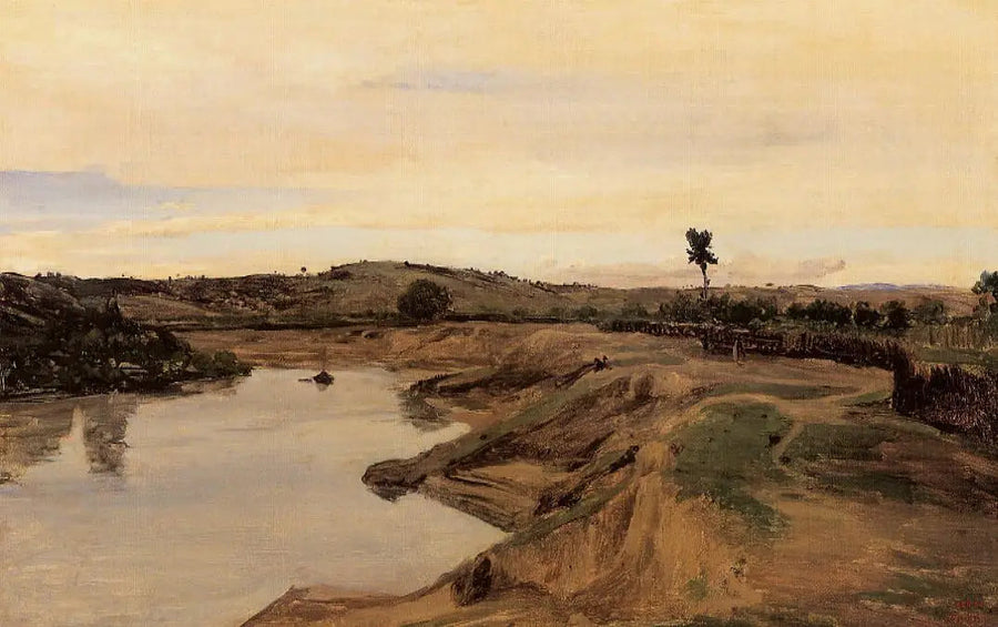Promenada Poussina, wiejska okolica Rzymu - Jean-Baptiste Camille Corot
