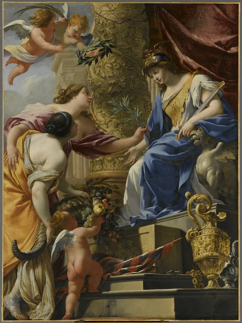 Rozwaga przynosi pokój i obfitość - Simon Vouet
