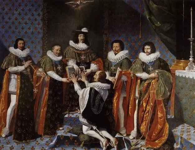 Przyjęcie księcia Longueville w porządku Świętego Ducha przez króla Ludwika XIII w 1633 roku - Philippe de Champaigne