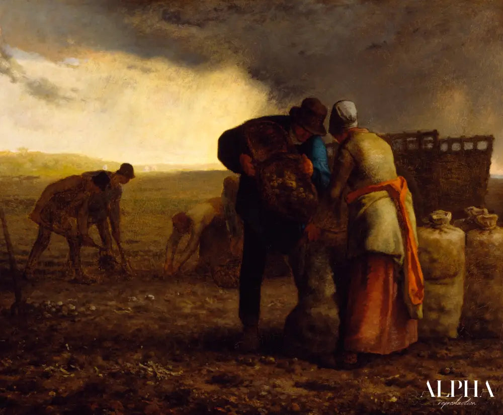 La récolte des pommes de terre - Jean-François Millet - Reproductions de tableaux et peintures haut de gamme