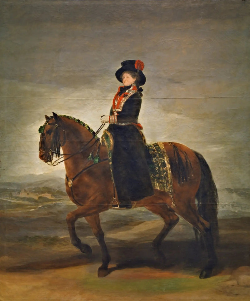 Królowa María Luisa na koniu - Francisco de Goya
