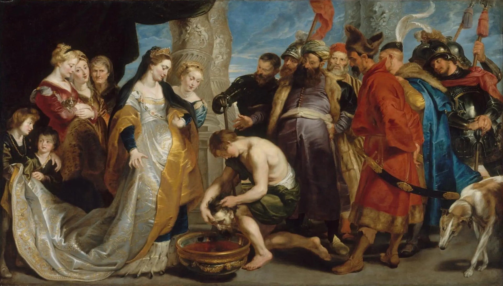 La Reine Thomyris fait plonger la tête de Cyrus dans un vase plein de sang - Peter Paul Rubens image 1 copie peinte à la main à l’huile