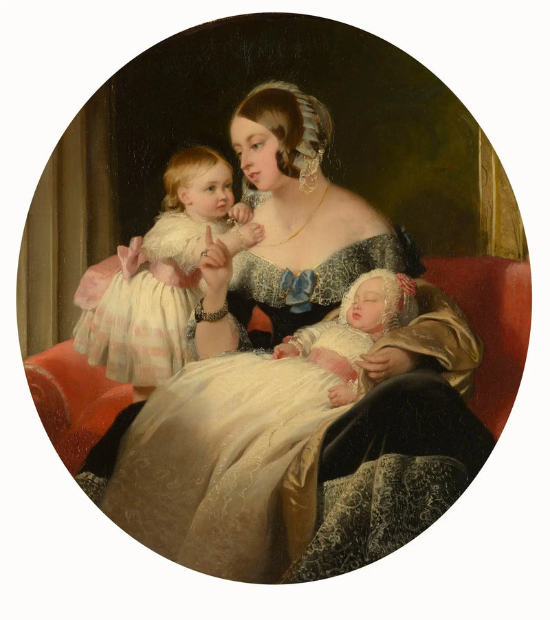 Królowa Wiktoria z księżniczką królewską i księciem Walii - Edwin Henry Landseer