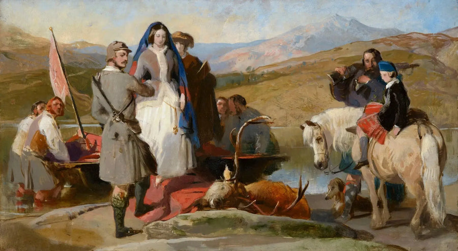 Królowa Wiktoria przybywa do Loch Muick - Edwin Henry Landseer