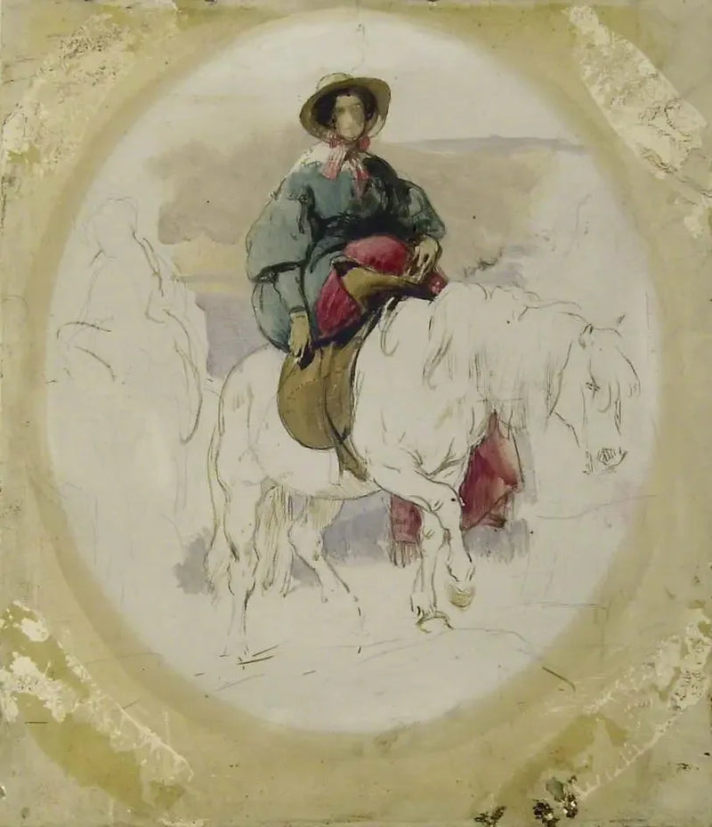 Królowa Wiktoria na koniu Highland - Edwin Henry Landseer