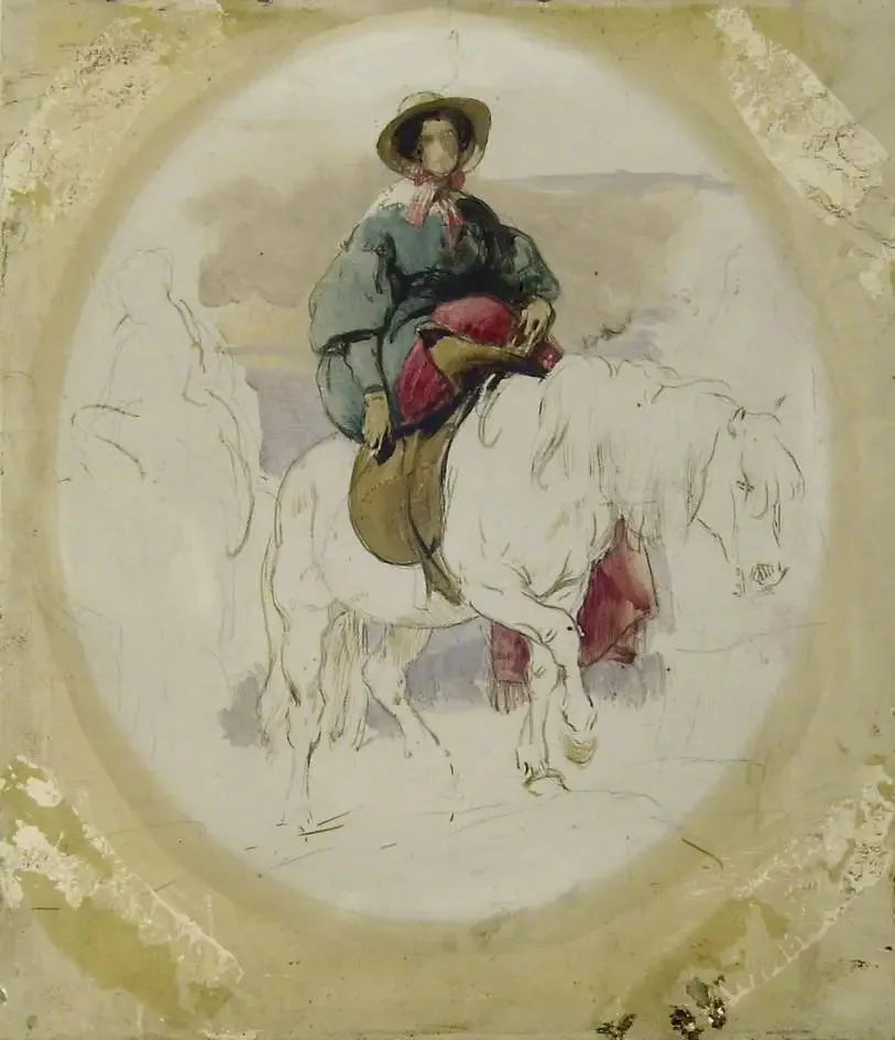 Królowa Wiktoria na koniu Highland - Edwin Henry Landseer