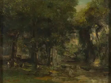 Oddanie jeleni do strumienia Plaisir-Fontaine - Gustave Courbet