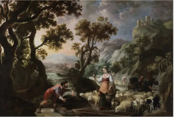 Spotkanie Jakuba i Racheli przy studni - Bartolomé Esteban Murillo