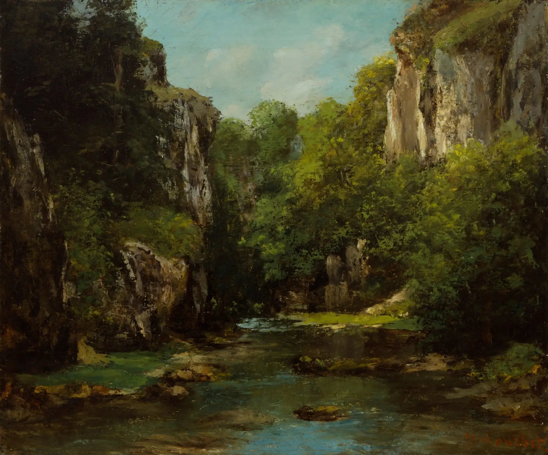 La rivière des puits-noirs - Gustave Courbet image 1 tableau peint à l’huile sur toile