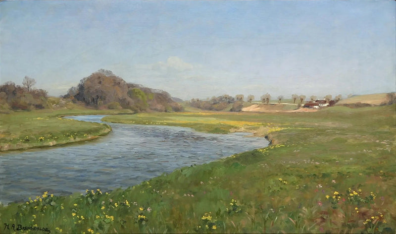 Rzeka Suså w pobliżu Herlufsholm. - H. A. Brendekilde