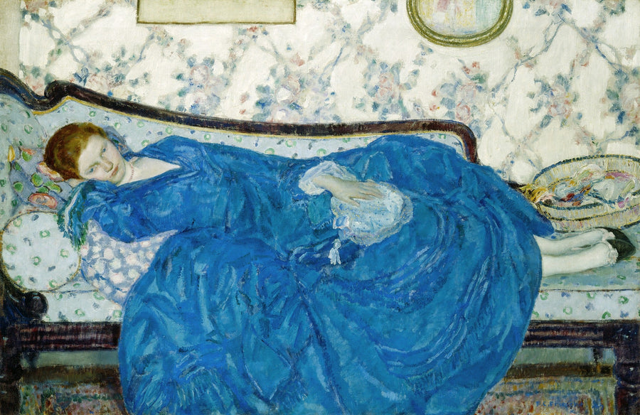 Niebieska sukienka - Frederick Carl Frieseke