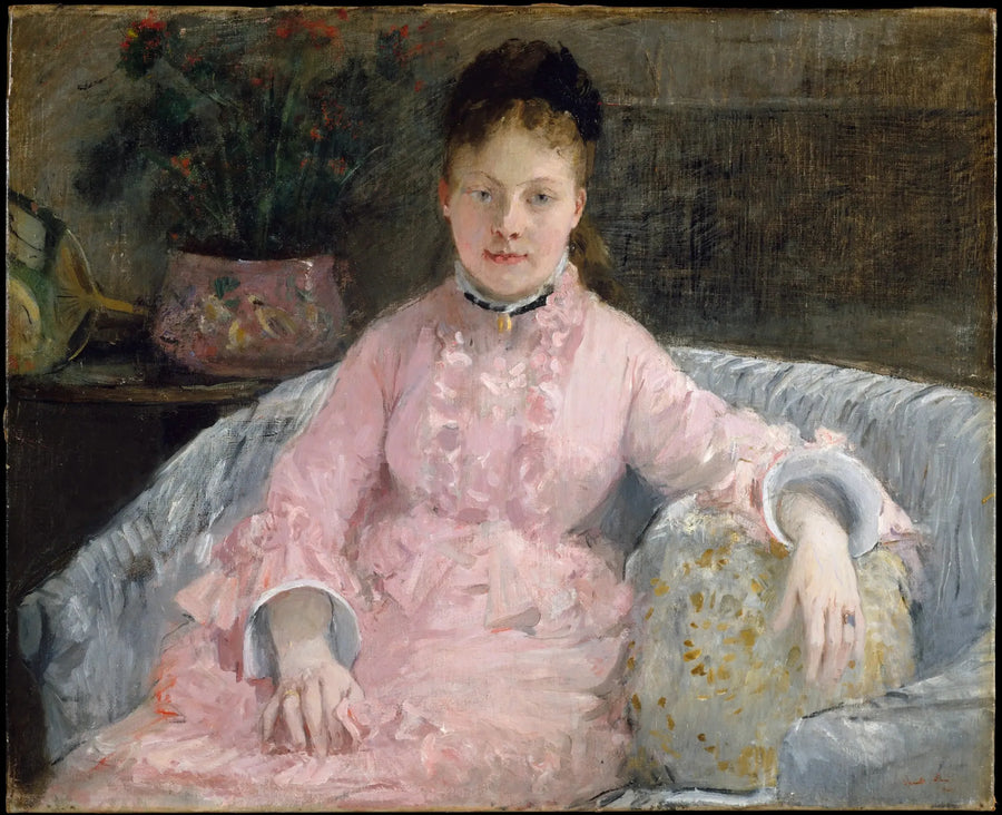 Różowa sukienka (Albertie-Marguerite Carré, później Madame Ferdinand-Henri Himmes, 1854-1935) - Berthe Morisot