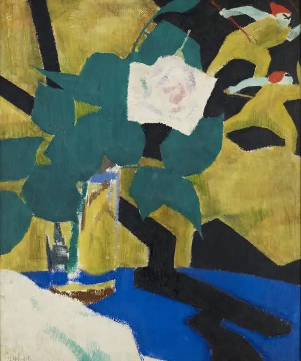Róża i lakierowana parawan - Francis Cadell