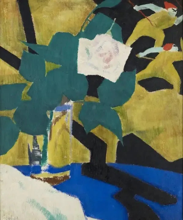 Róża i lakierowana parawan - Francis Cadell
